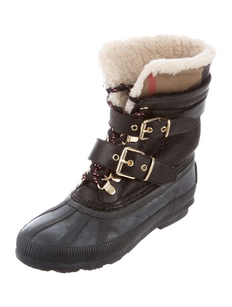 burberry shearling lined snow boots|Burberry boots for women.